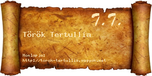 Török Tertullia névjegykártya